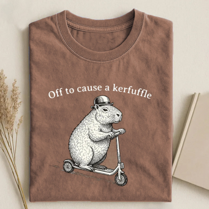 Off To Cause A Kerfuffle Groundhog Scooter T-shirt