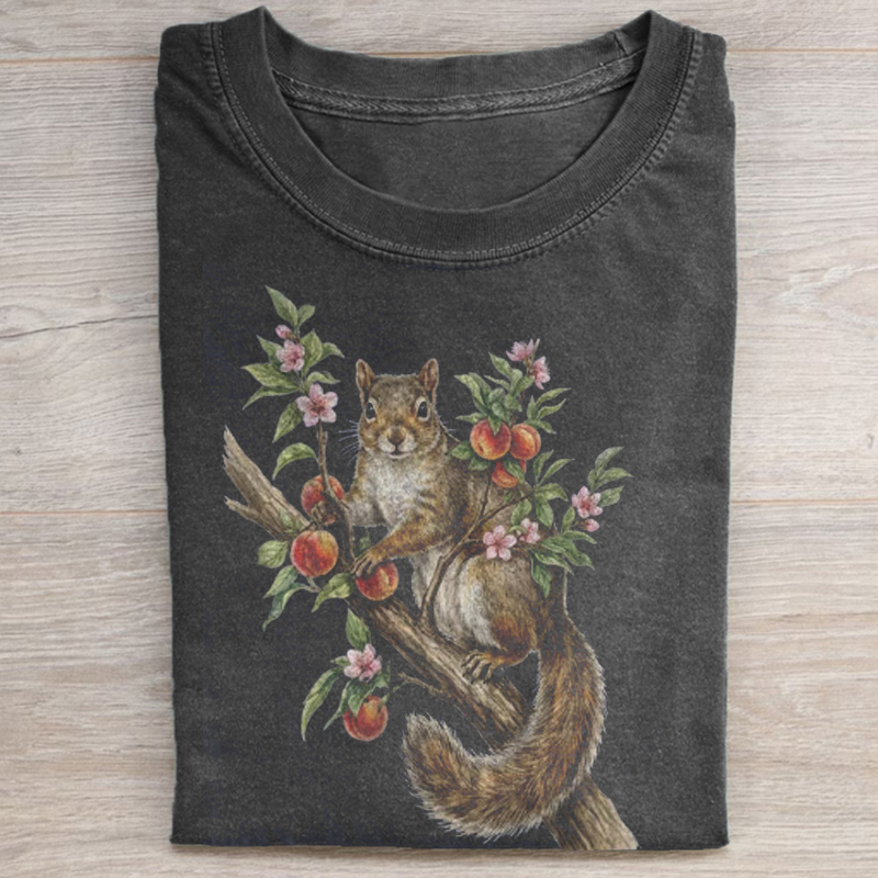 Vintage Squirrel Botanical T-shirt