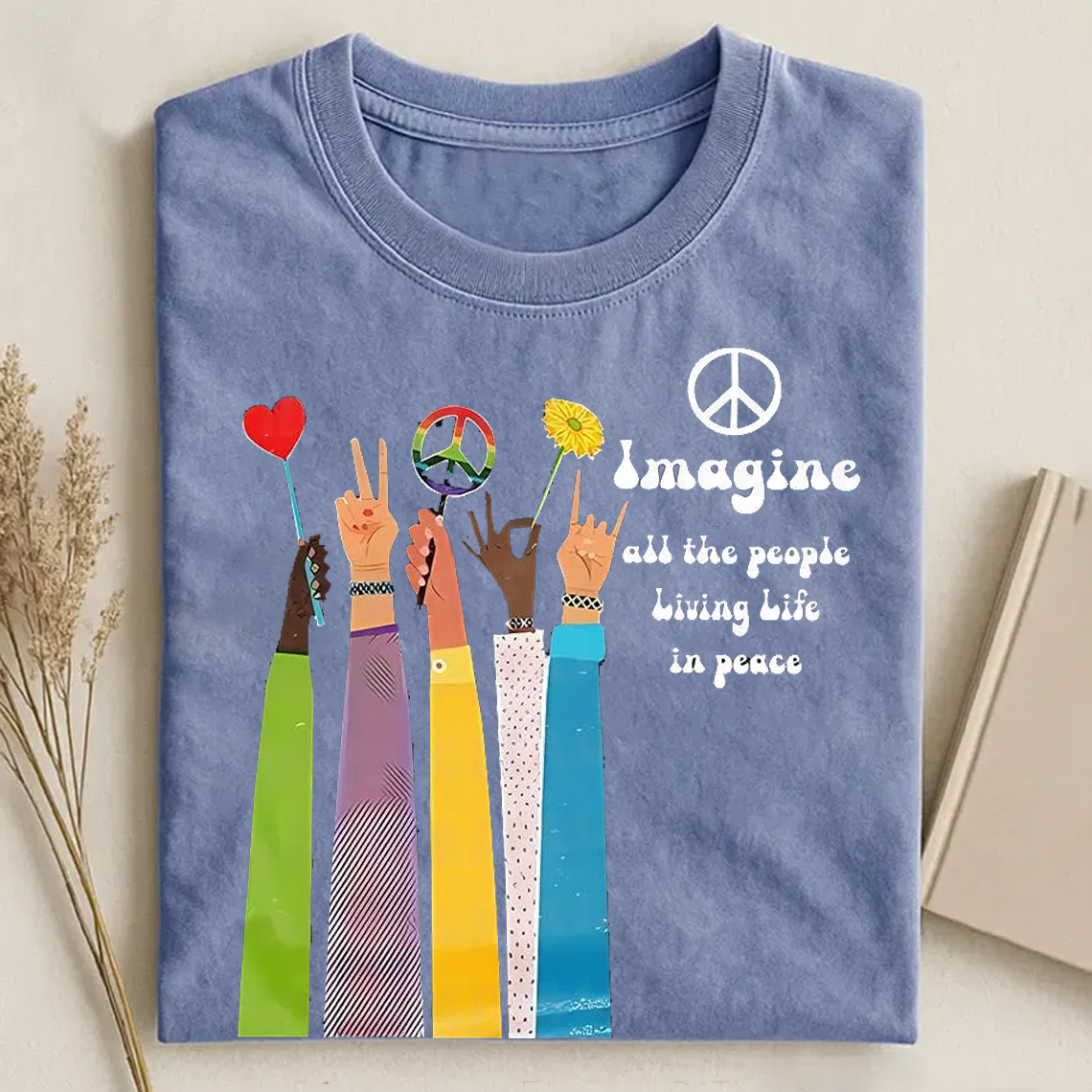 Imagine All The People Living Life In Peace T-shirt