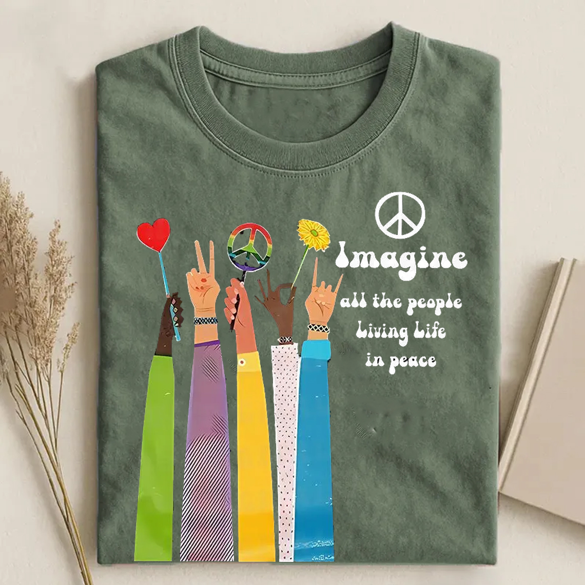 Imagine All The People Living Life In Peace T-shirt
