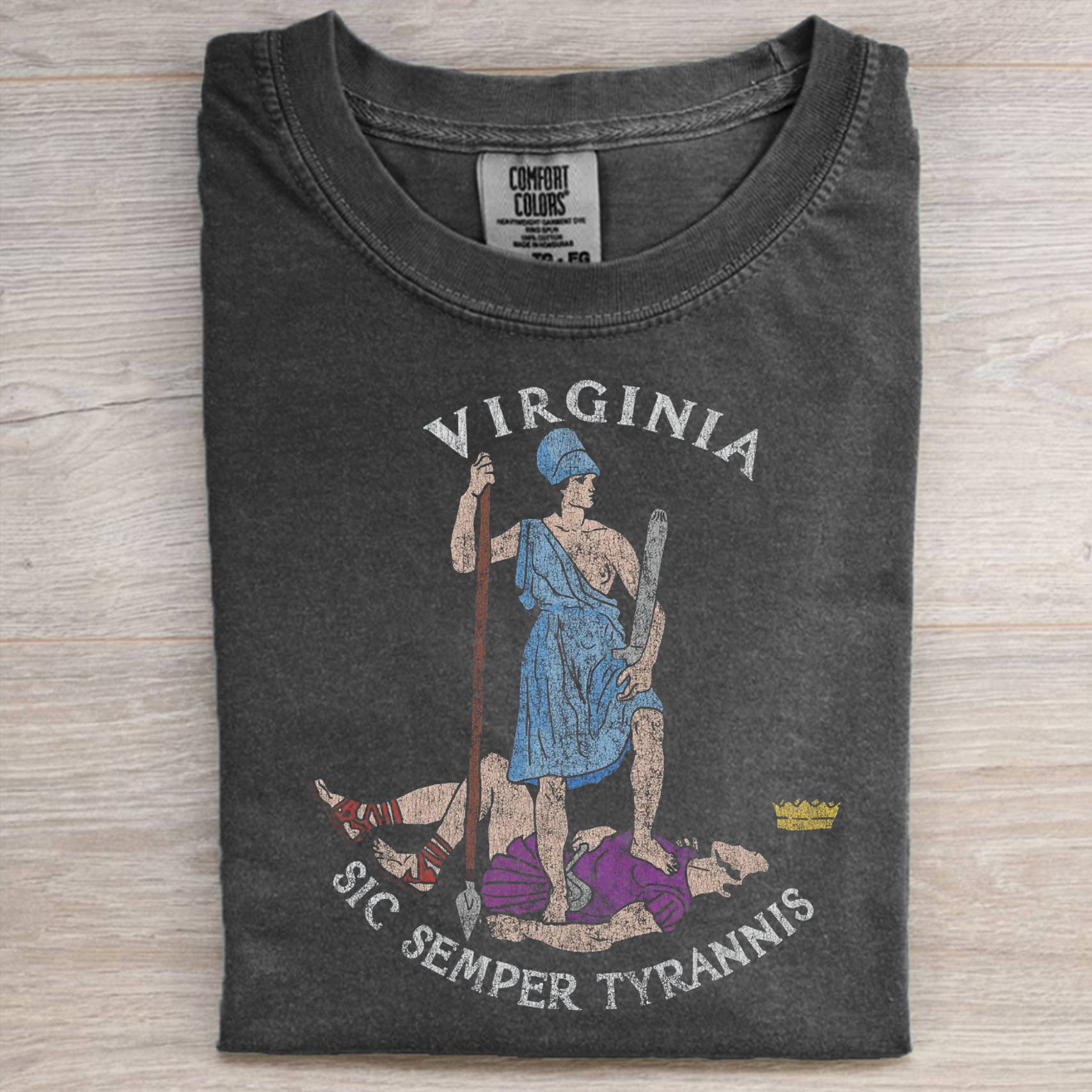 Retro Seal of Virginia Sic Semper Tyrannis Graphic T-shirt