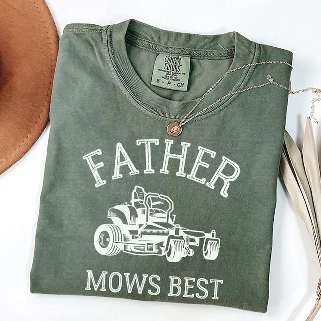 Comfort Colors Father Mows Best T-shirt
