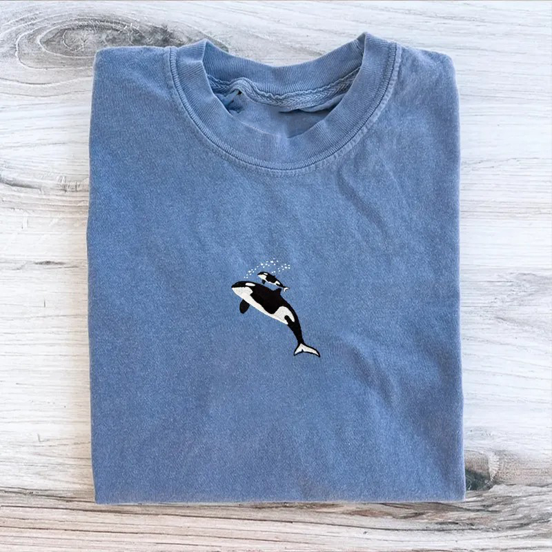 Embroidered Whale T-shirt