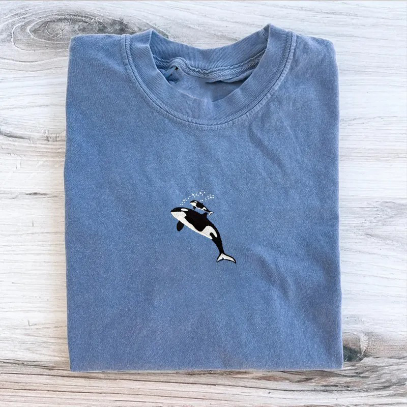 Embroidered Whale T-shirt