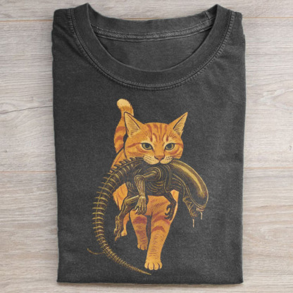 Cat Carrying Alien T-Shirt