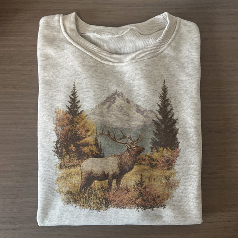 Vintage Fall Hunter Scene Sweatshirt