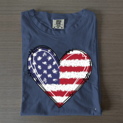 USA Flag Heart T-shirt