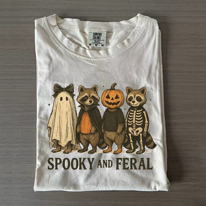 Comfort Colors Spooky and Feral Raccoon T-shirt