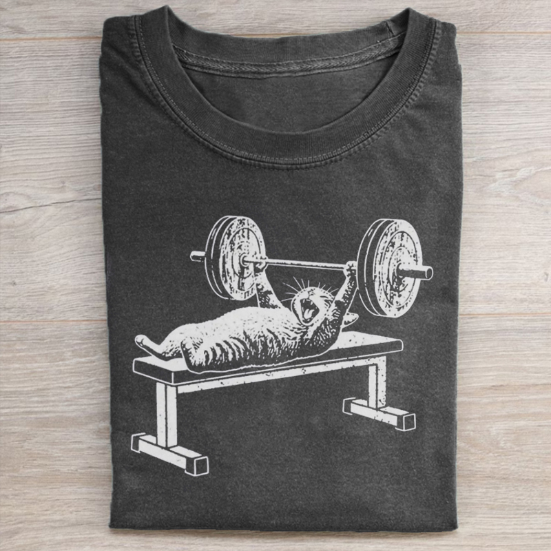 Funny Cat Gym T-shirt