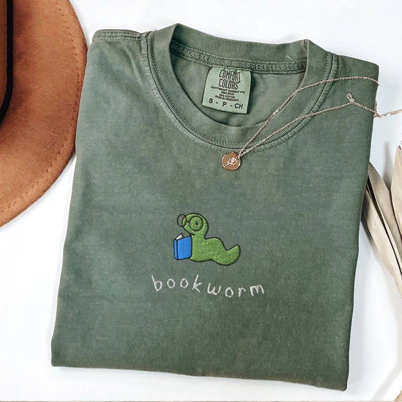 Bookworm Embroidered T-shirt