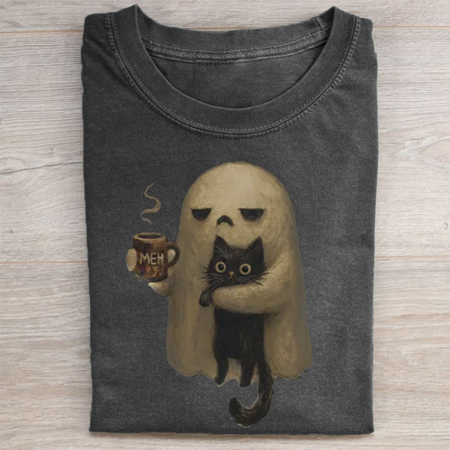 Vintage Ghost Cat T-shirt