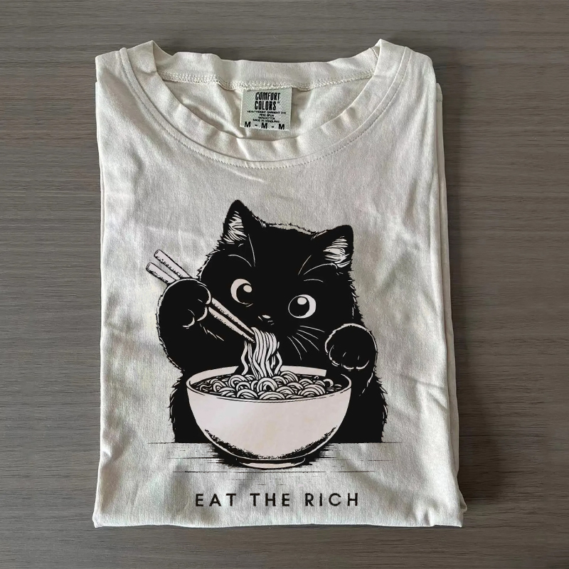 Eat The Rich Cute Cat  T-shirt