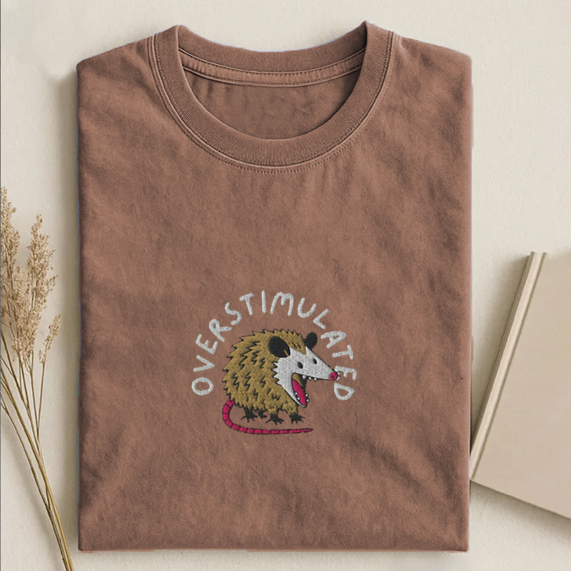 Embroidered Opossum Mental Health T-shirt