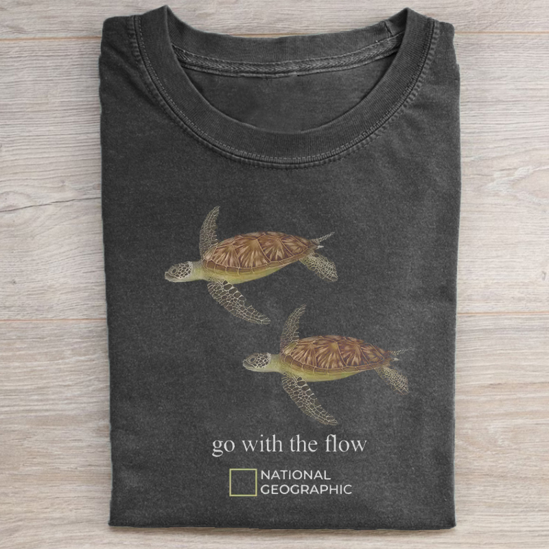 Seat Turtle 'go with the flow' T-shirt
