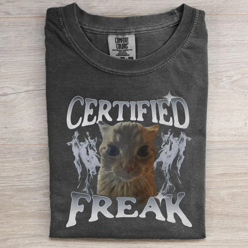 Certified Freak Funny Cat Meme T-shirt