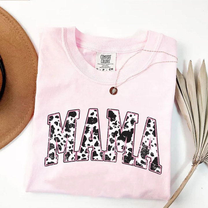 Mama Pink Cow Western T-shirt