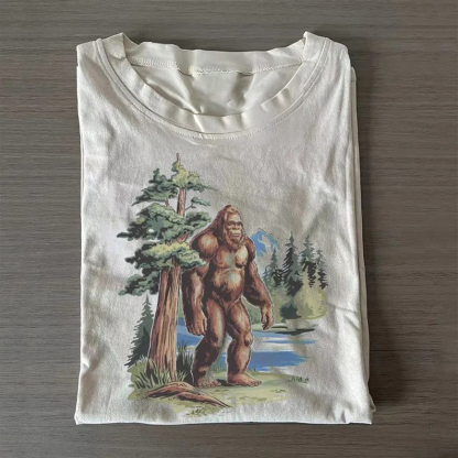 Retro Bigfoot In The Redwoods T-shirt