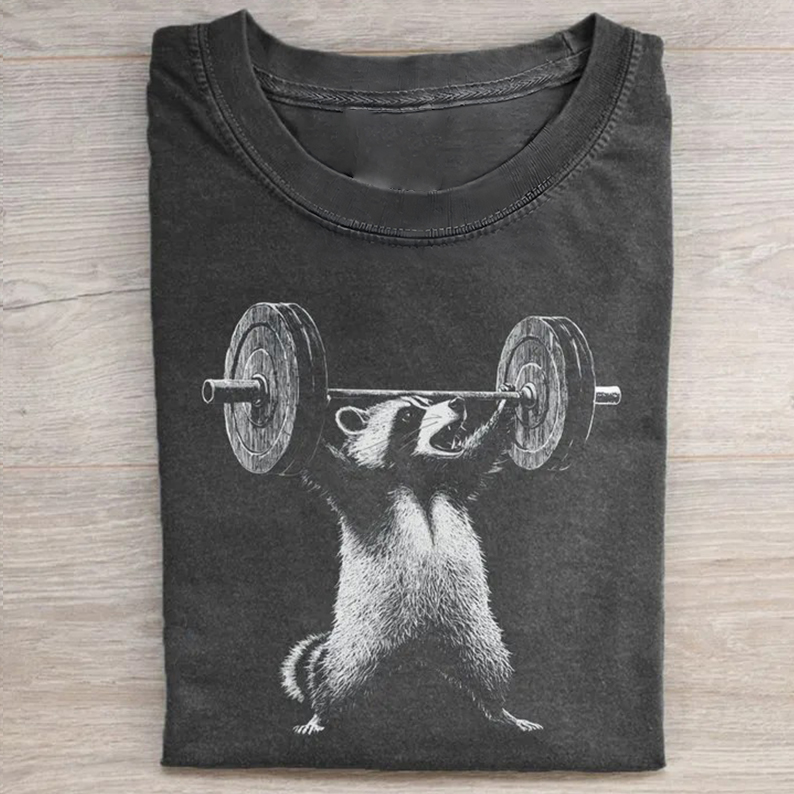 Funny Deadlift Raccoon Meme T-shirt