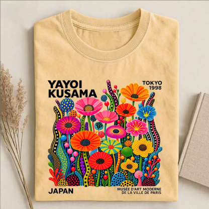 Japanese Artist Colorful Polka Dot Flower T-shirt