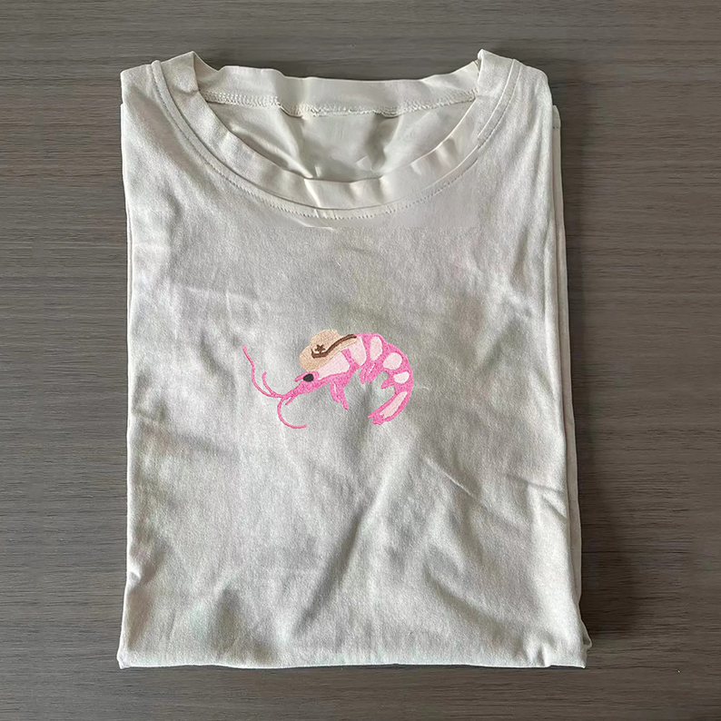 Embroidered Shrimp Sheriff T-shirt