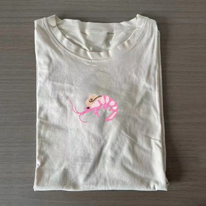 Embroidered Shrimp Sheriff T-shirt
