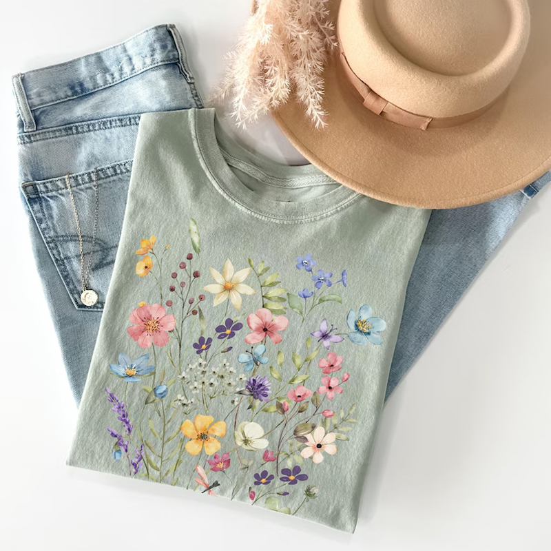Vintage Pressed Flower T-shirt