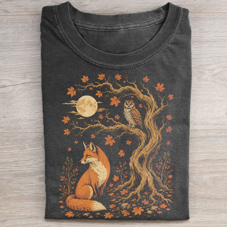 Fox and Owl Autumn T-shirt