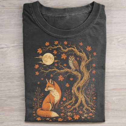 Fox and Owl Autumn T-shirt