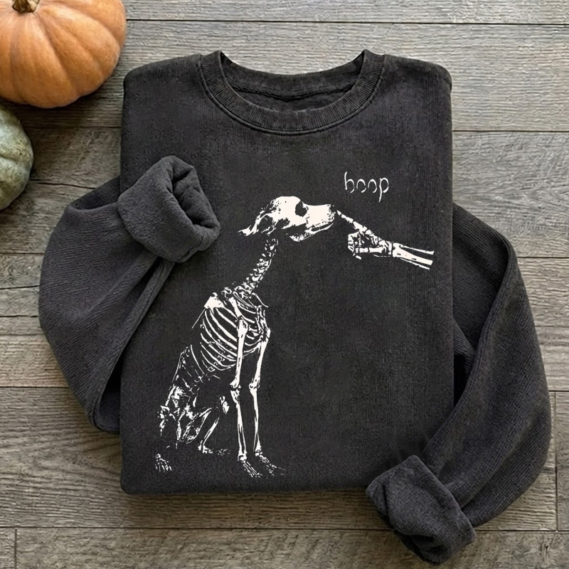 Boop Dog Skeleton Halloween Sweatshirt
