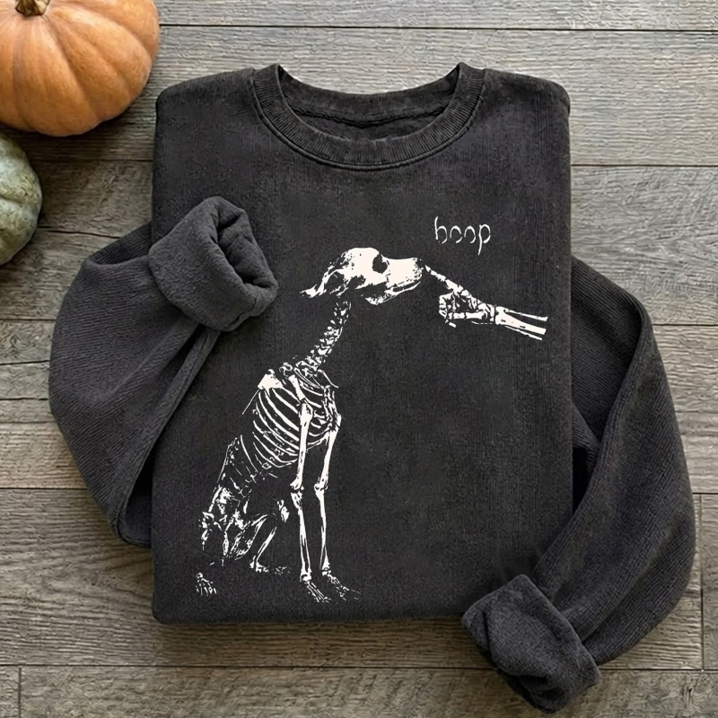 Boop Dog Skeleton Halloween Sweatshirt