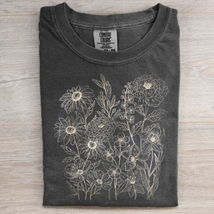 Comfort Colors Vintage Pressed Flowers shirt