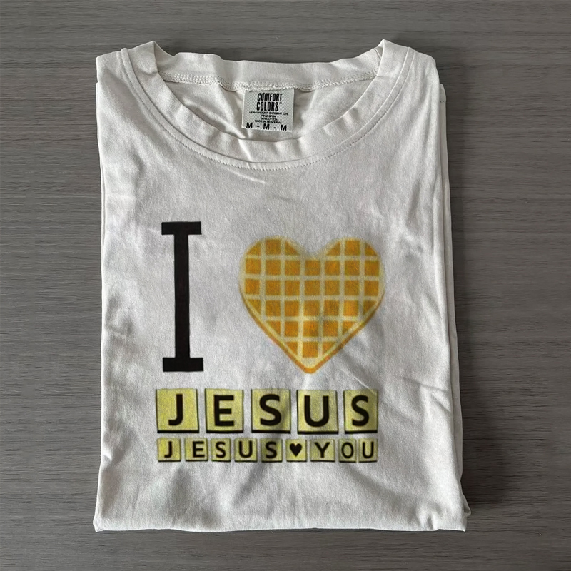 I Love Jesus Jesus Love You Waffle T-shirt