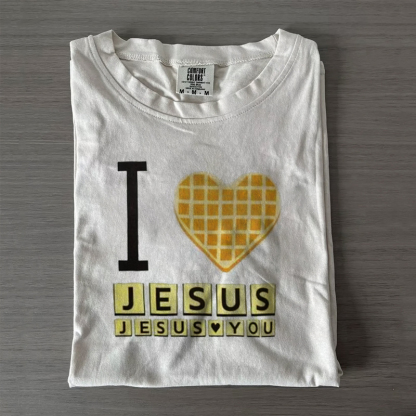 I Love Jesus Jesus Love You Waffle T-shirt