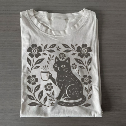 Boho Cat Coffee Lover T-shirt