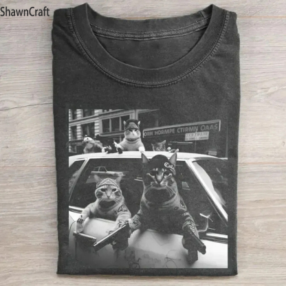 ShawnCraft Cat Gang Vintage T-shirt