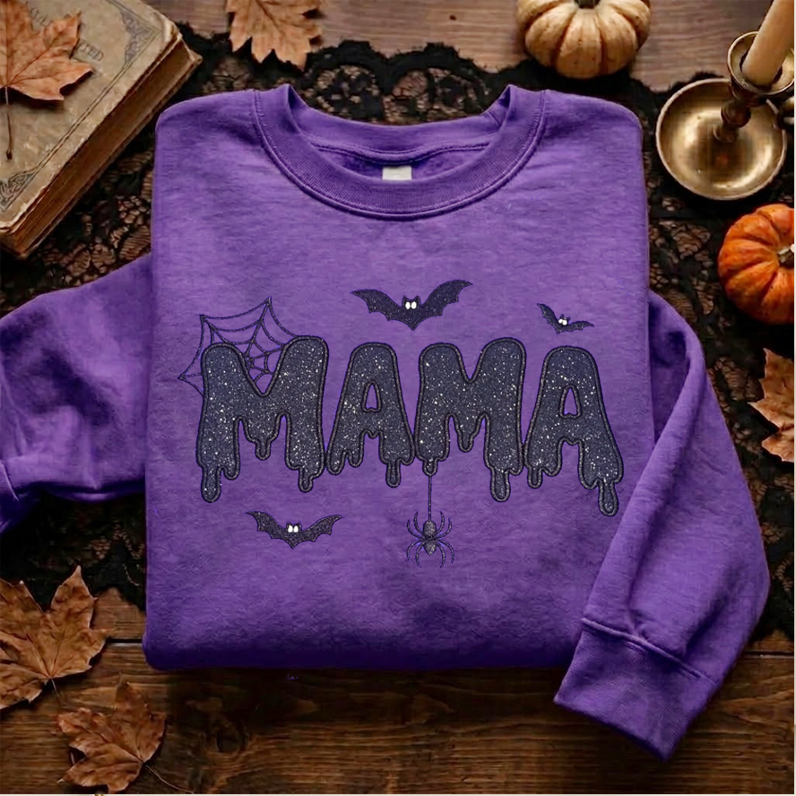 Spooky mama embroidered Sweatshirt