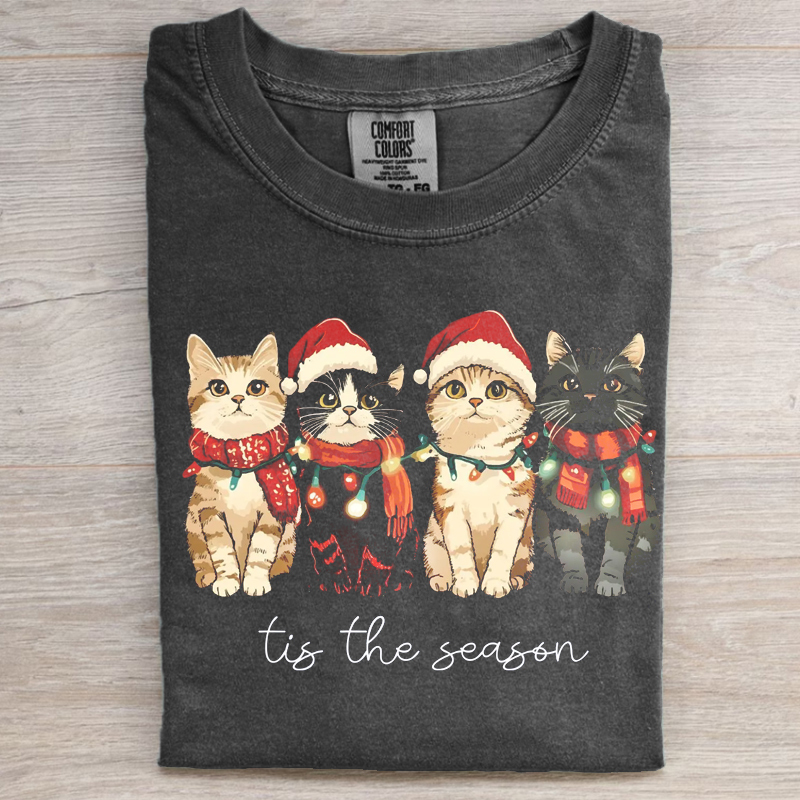 Comfort Colors Cat Christmas T-shirt