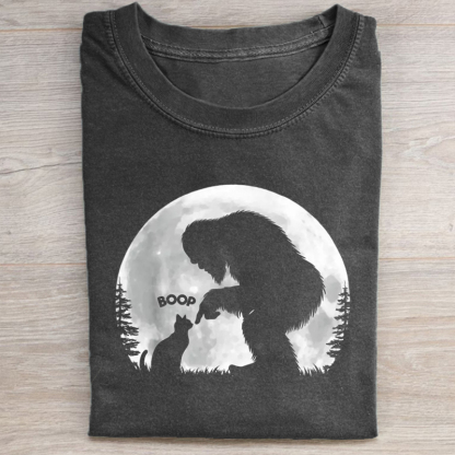 Cat Full Moon Bigfoot T-shirt