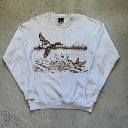 time is on 【COTTON DUCK JUMPER】 Retro Mallard Ducks Fall Unisex Sweatshirt – ShawnCraft