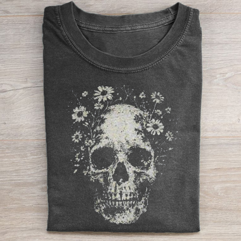 Boho Floral Skull T-shirt