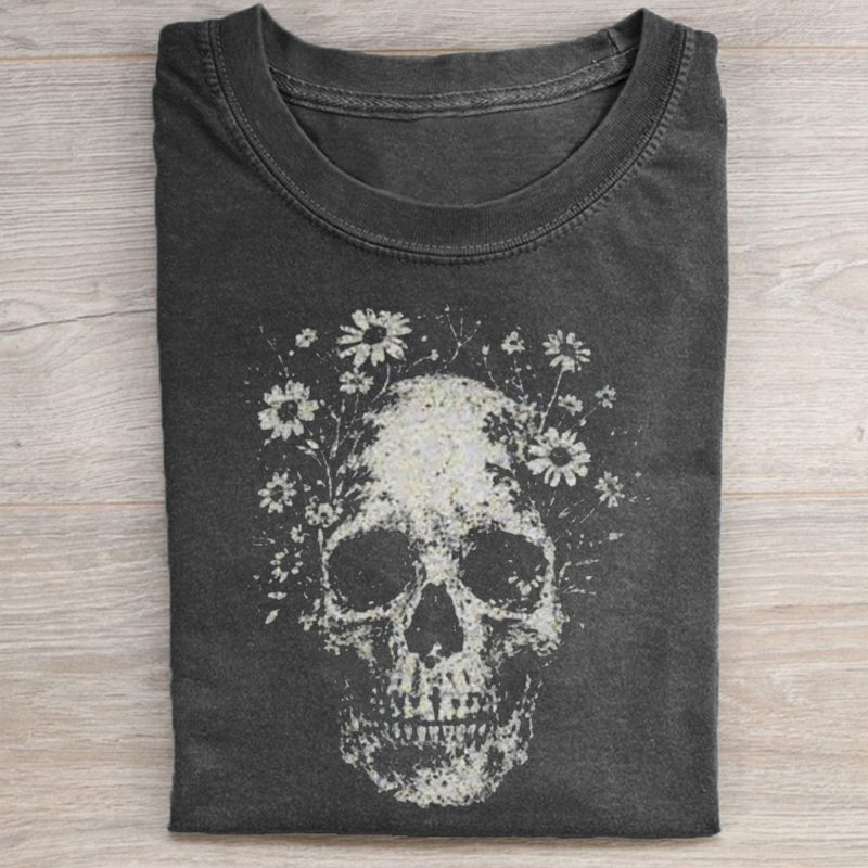 Boho Floral Skull T-shirt