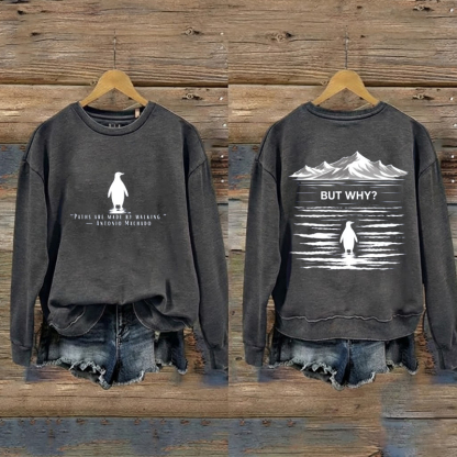 But Why Penguin Graphic Sweatshirt