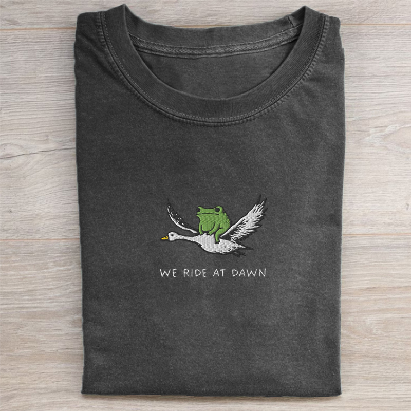Embroidered We Ride at Dawn T-shirt