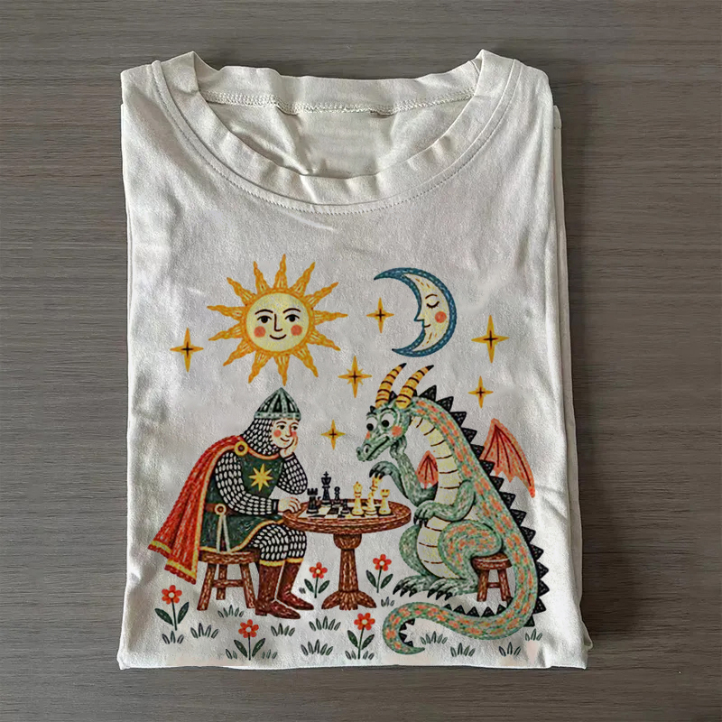 Knight and Dragon Chess T-shirt