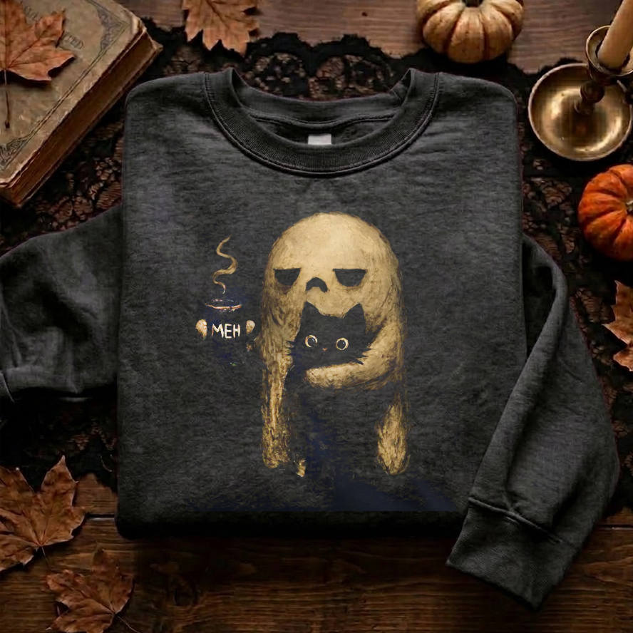 Spooky Black Cat Graphic Sweatshirt