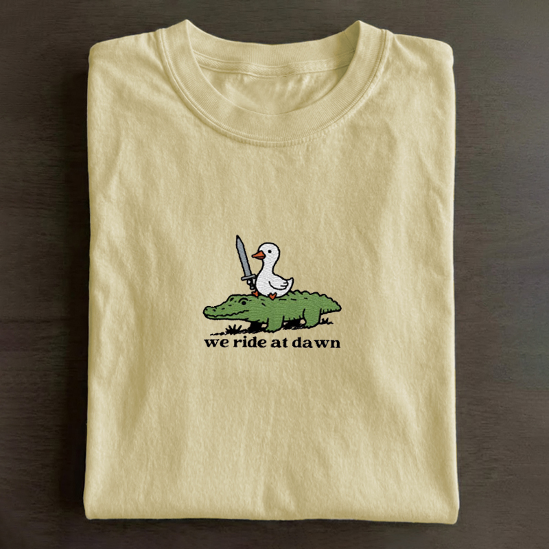 We Ride at Dawn Embroidered T-shirt