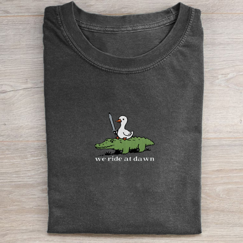 We Ride at Dawn Embroidered T-shirt