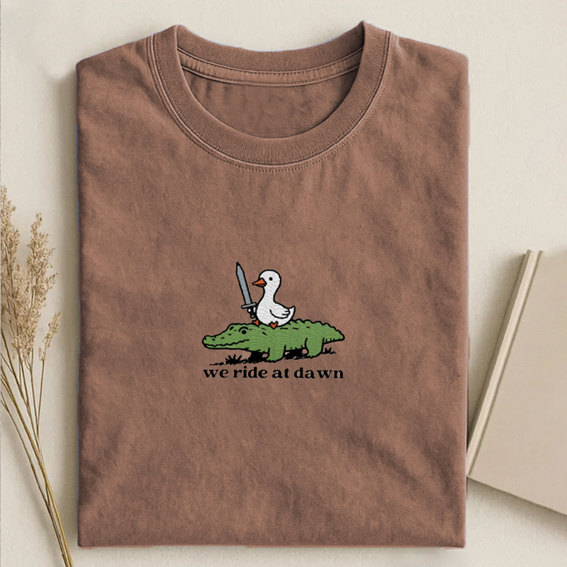 We Ride at Dawn Embroidered T-shirt