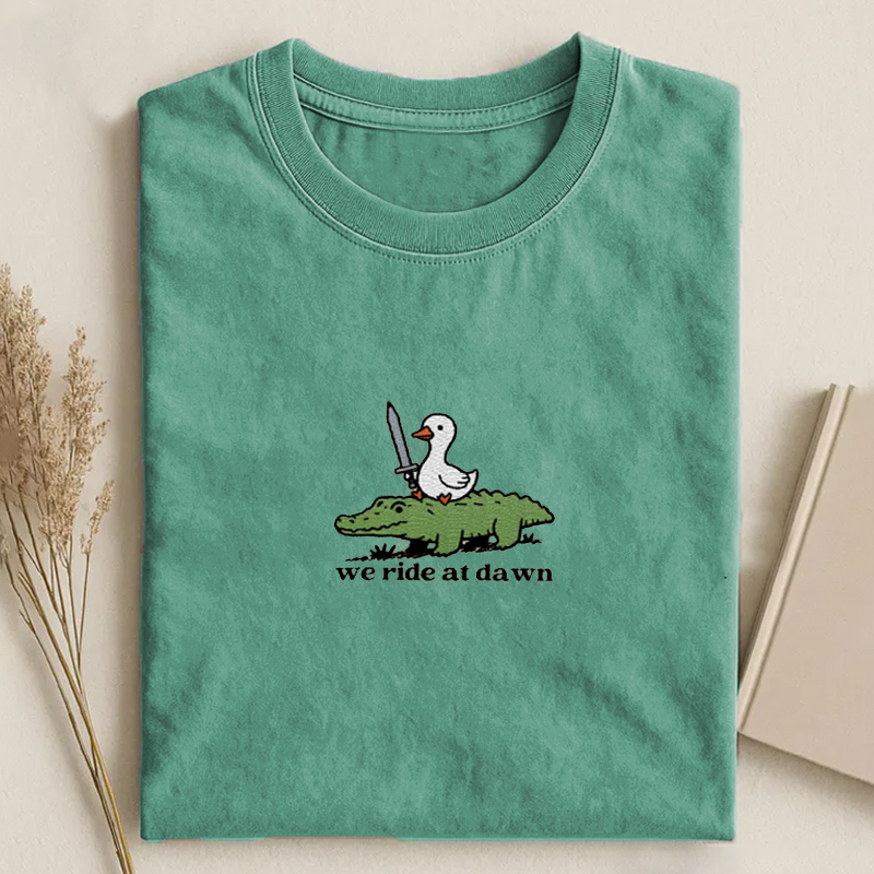 We Ride at Dawn Embroidered T-shirt