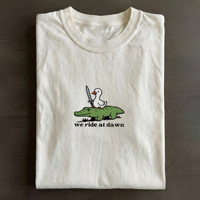 We Ride at Dawn Embroidered T-shirt